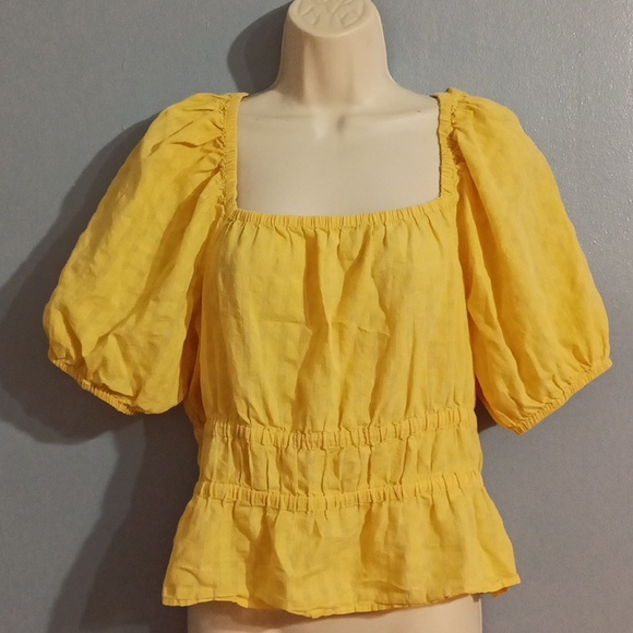 Madewell women's size medium yellow cropped top - Picture 7 of 17